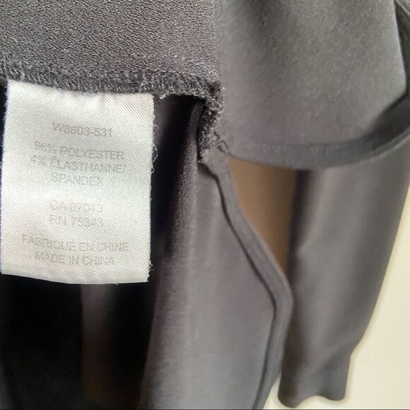 Willi Smith Black Long Sleeve  Blouse with Faux Collar & Hidden Buttons Medium - Picture 6 of 8